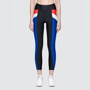 P.E Nation Side Stripe Red White Blue Sporty Athletic Leggings Size XS